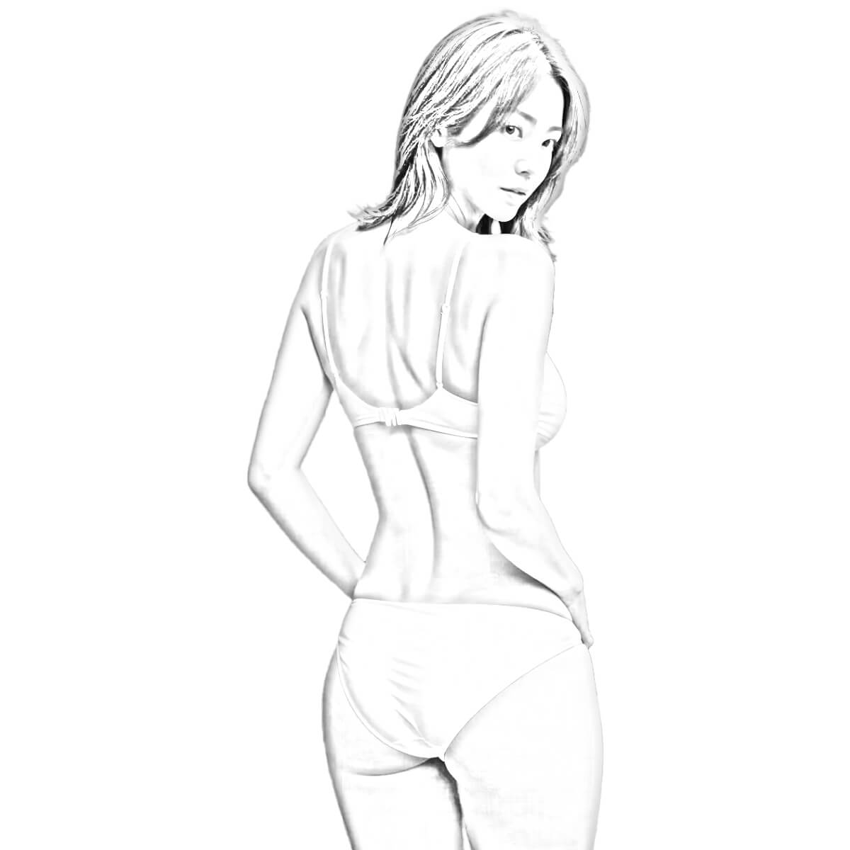 見返り美人 スケッチ